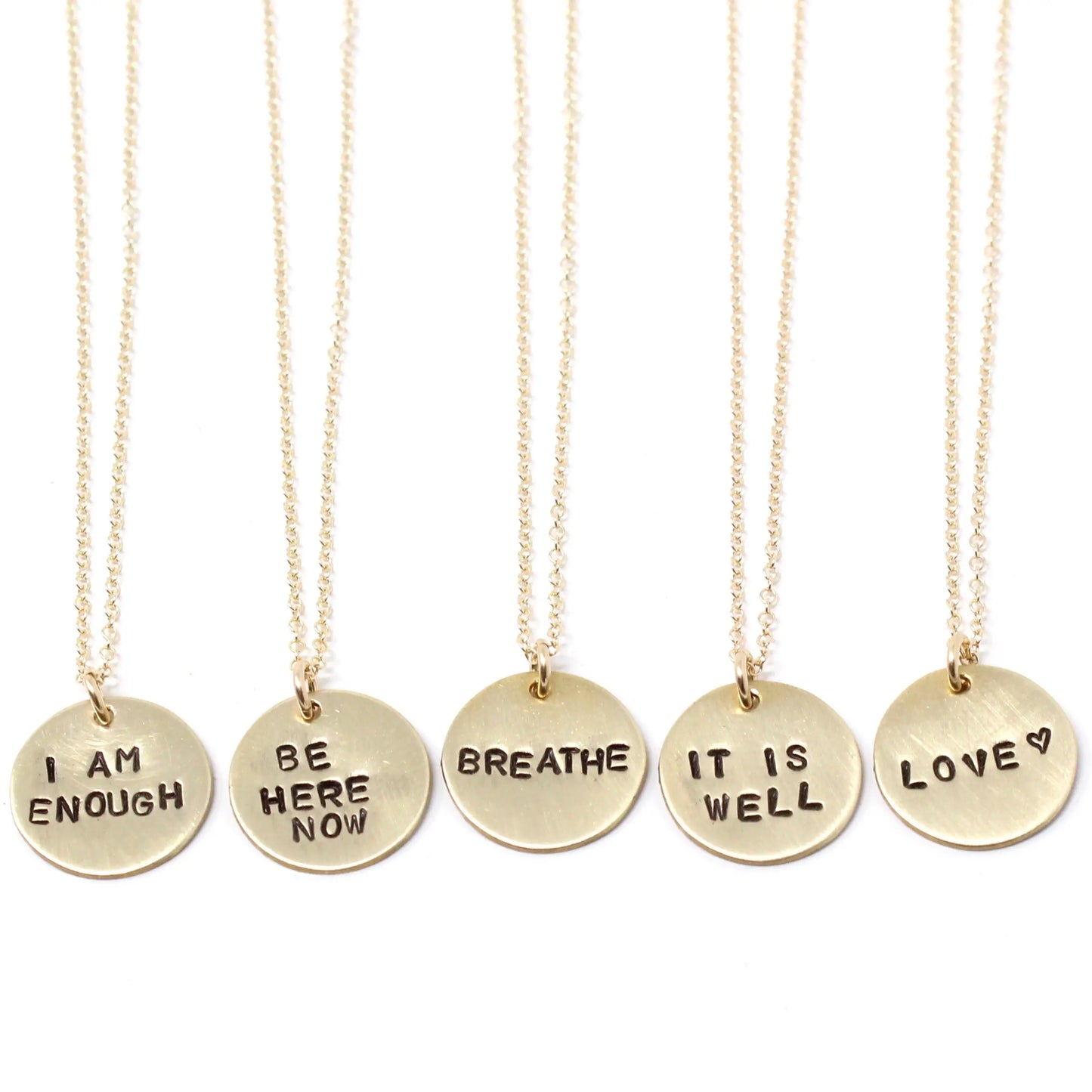 Stamped phrase necklace