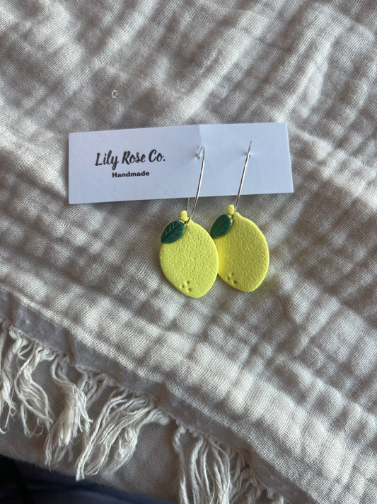Lemon Clay Earrings