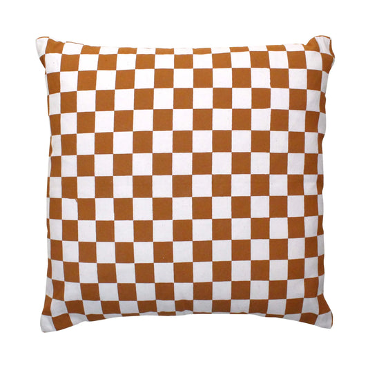 Rust Checkered Pillows